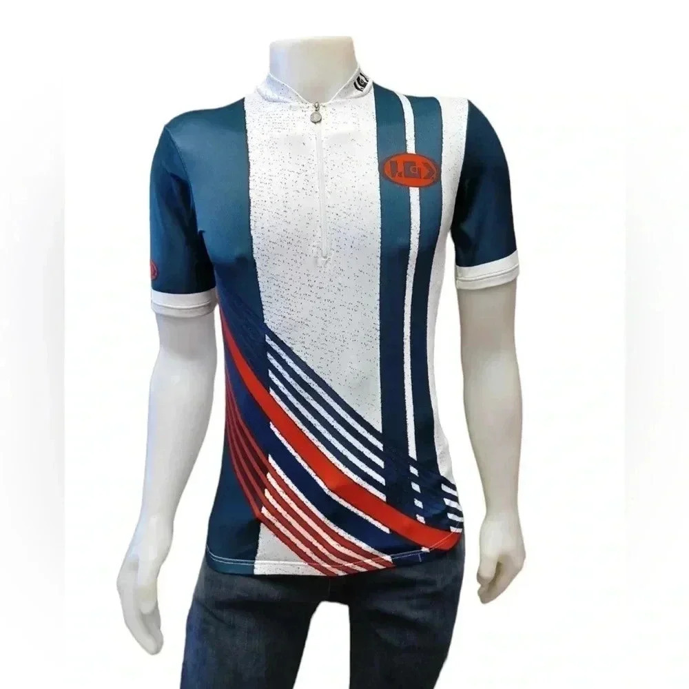 Louis Garneau Canada Short Sleeve Bicycle Jersey Half Zip Top Size Large